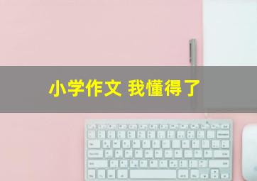 小学作文 我懂得了